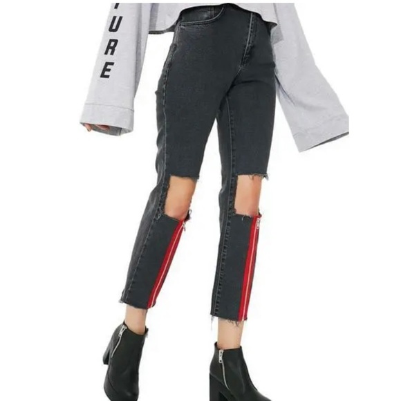 The Ragged Priest Scratch Jean Charcoal/Red Size 24 - Picture 2 of 16